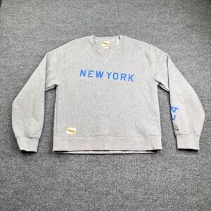 Tracksmith Sweatshirt Mens Medium Grey New York 2024 Marathon Running Crewneck